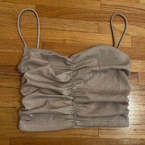 Princess Polly glitter tan top